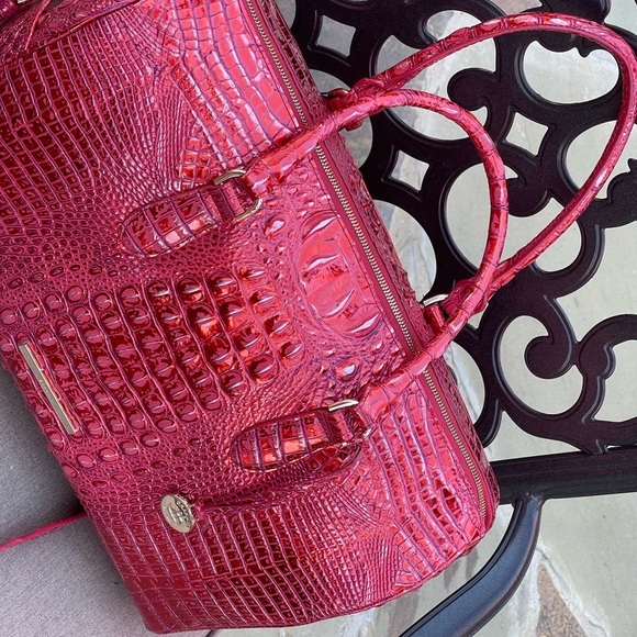 Brahmin Red dragon spencer Melbourne travel satchel bag - Picture 11 of 12
